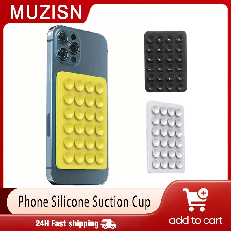 Silicone Suction Phone Holder Mat Multifunctional Suction Cup Wall Stand Square Anti-Slip Single-Sided Case Mount Back Sticker