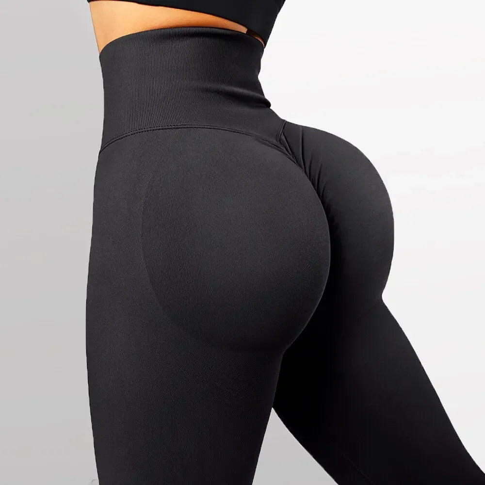 High Waist Solid Leggings Women Seamless Slim Tights Fitness Yoga Elastic Leggings Push Up Butt Knit Fashion Gym Workout Pants