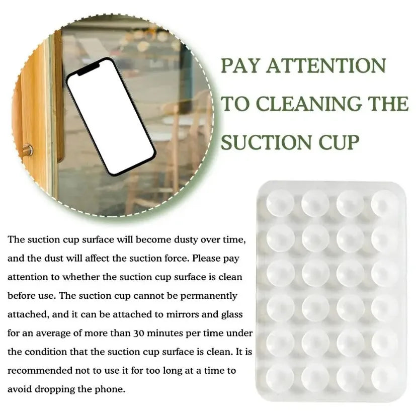 Silicone Suction Phone Holder Mat Multifunctional Suction Cup Wall Stand Square Anti-Slip Single-Sided Case Mount Back Sticker
